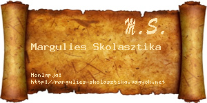 Margulies Skolasztika névjegykártya